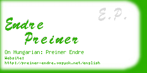 endre preiner business card